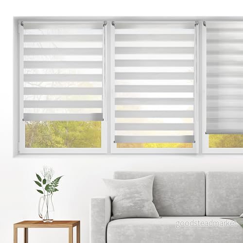 Blindecor Indus dubbelrullgardin fästs utan borrning duo rullgardin silvergrå 100 x 220 cm (bredd längd) tygstorlek 97 215 8434363291270