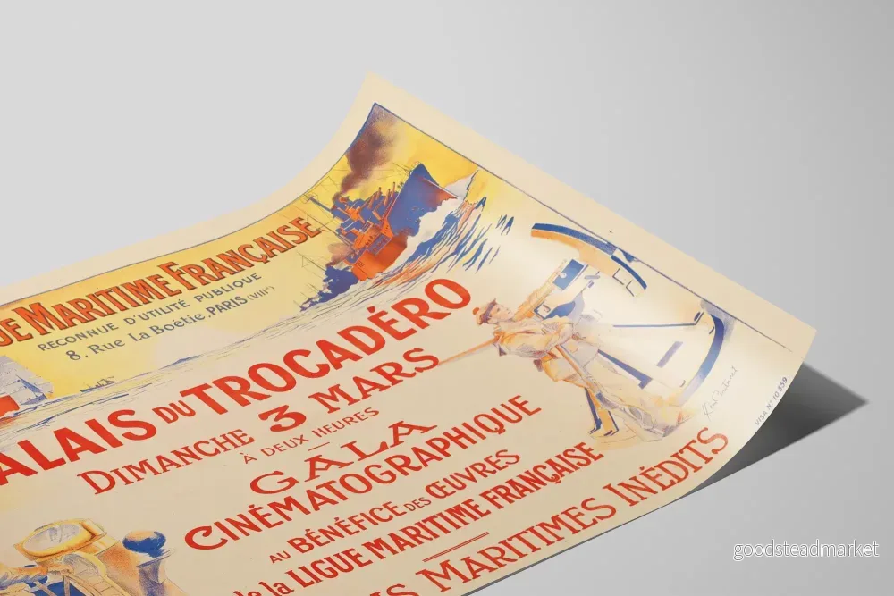 Vintageposter för Gala Cinématographique Ligue Maritime Française - Bild 2
