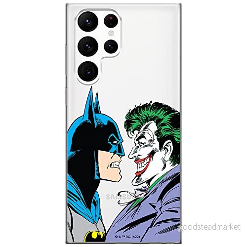 ERT GROUP mobiltelefonfodral för Samsung S22 ULTRA originalt och officiellt licensierat DC mönster Batman & Joker 005 optimalt anpassad till formen på mobiltelefonen, gedeeltelijk transparant 5905131503244