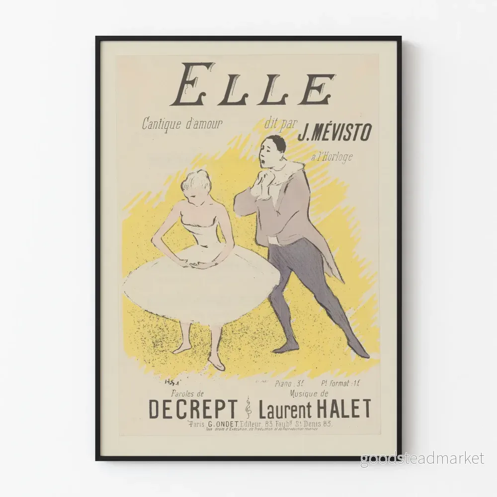 Vintageposter Elle Cantique d'amour - Elegant väggdekoration