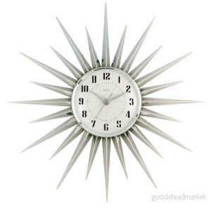 Acctim Sunburst väggklocka, silver, 43 cm l x b 5012562217678