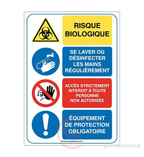 Aua Signaletique Panneau de Signalisation Règles Sécurité à Respecter Coronavirus Covid 19 210X300 Mm, Pvc 1. 5 mm 3666180027441