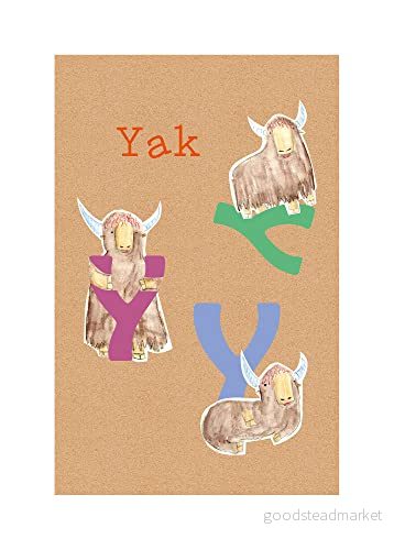 ABC Animal Y storlek: 50 x 70 cm komar, väggmålning, affisch, konsttryck (utan ram), PURE butik 4055065170768