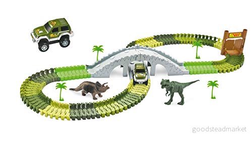 Amewi 100652 Magic Traxx Dino Park, med bro, miniset 108 delar, flerfärgad 4260564627778