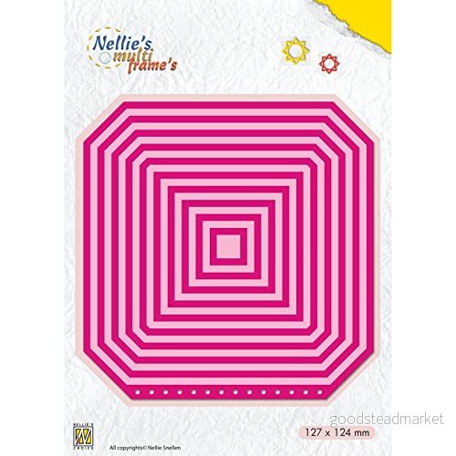 Nellie's Choice Stansmall Fyrkant 20 Multi Frame Dies och Skärschabloner på 12,7 x 12,4 cm för Korttillverkning, Pyssel, Scrapbooking, Hantverk Lämplig Stansmaskinerk 8719743090569