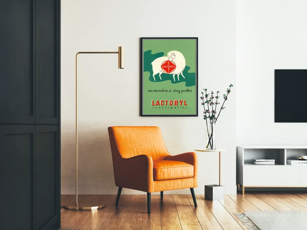 Vintageposter Lactobyl väggdekoration får - Bild 2