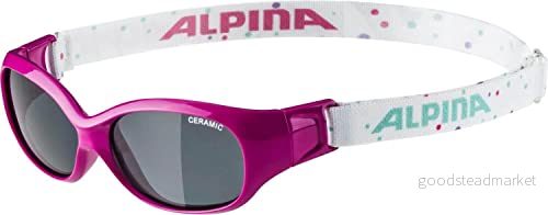 ALPINA Unisex barn, FLEXXY KIDS solglasögon, rosa prickar, en storlek 4003692286208