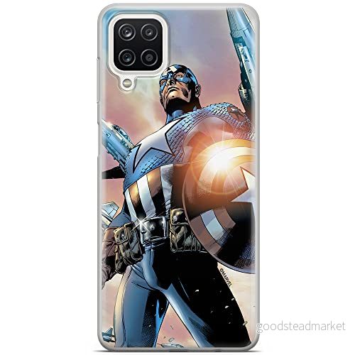 ERT GROUP mobiltelefonfodral för Samsung A12 / M12 originalt och officiellt licensierat Marvel mönster Captain America 015 anpassad till formen på mobiltelefonen, fodral tillverkad av TPU plast 5903040104590