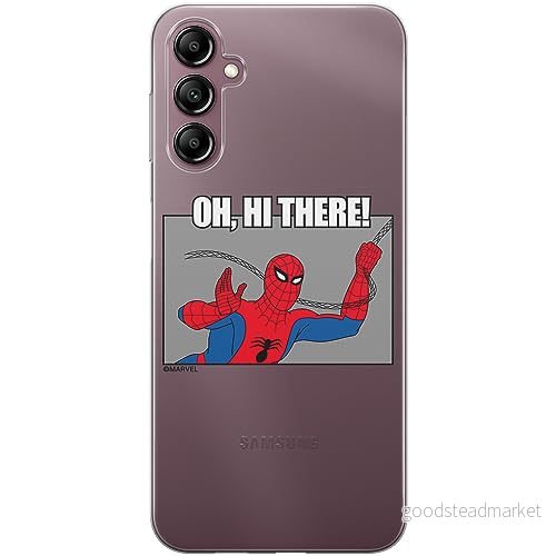 ERT GROUP mobiltelefonfodral för Samsung A14 4G/5G originalt och officiellt licensierat Marvel mönster Spider Man 032 optimalt anpassad till formen på mobiltelefonen, gedeeltelijk transparant 5905795008666
