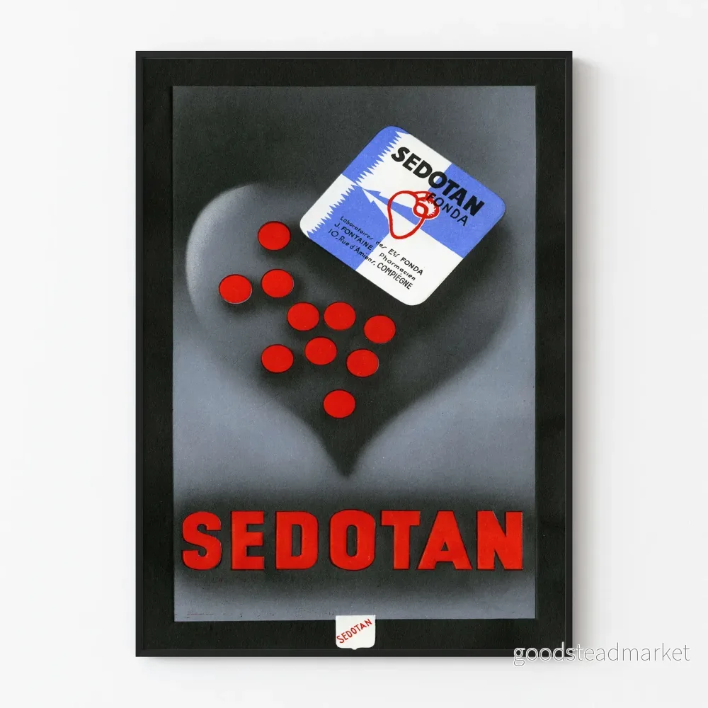 Vintage poster för väggdekoration Sedotan med röda pastiller