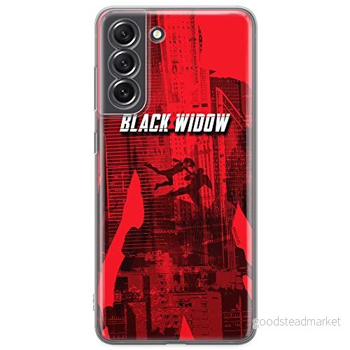 ERT GROUP mobiltelefonfodral för Samsung S21 FE originalt och officiellt licensierat Marvel mönster Black Widow 007 optimalt anpassad till formen på mobiltelefonen, fodral tillverkad av TPU plast 5904805507878