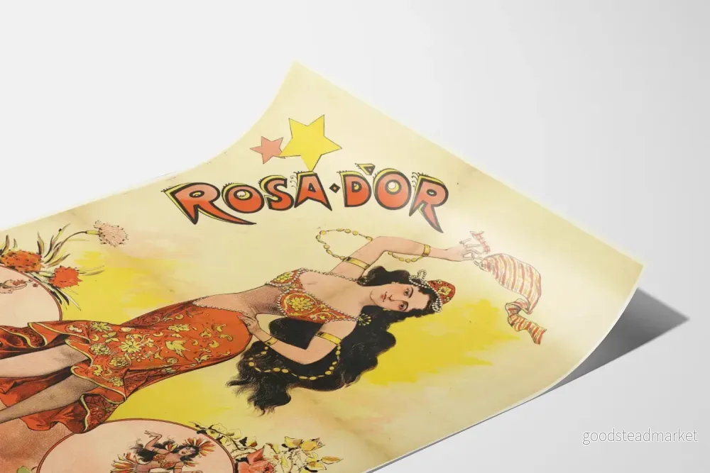 Vintageposter Rosa d'Or elegant väggdekoration - Bild 3