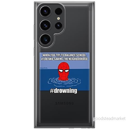 ERT GROUP mobiltelefonfodral för Samsung S23 ULTRA originalt och officiellt licensierat Marvel mönster Spider Man 037 optimalt anpassad till formen på mobiltelefonen, gedeeltelijk transparant 5905795013059