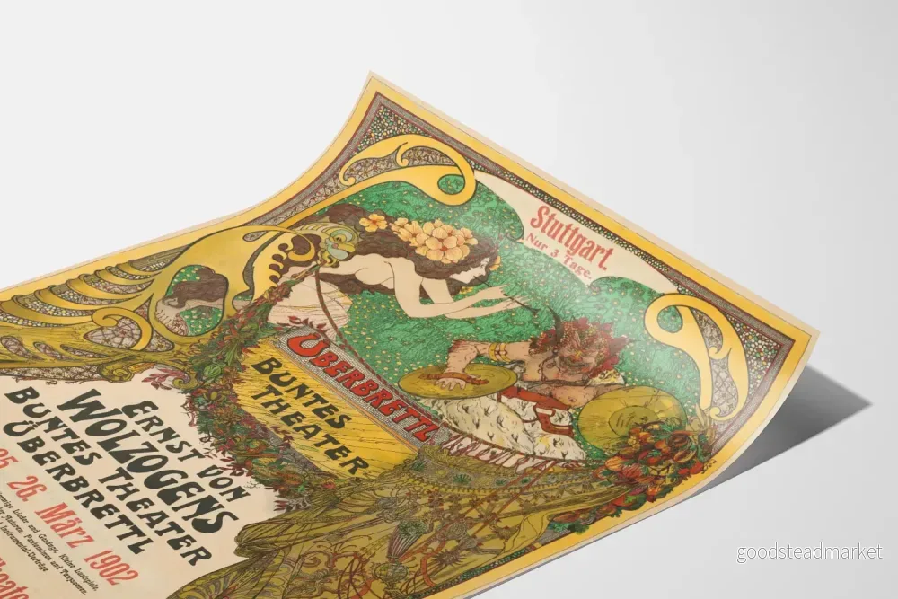 Vintageaffisch Ernst von Wolzogen Buntes Theater 1902 - Bild 3
