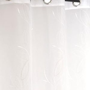 Atout Ciel Voilegardin tryckta löv med öljetter 140 x 240 cm, redo att appliceras, vit 3115334194770 Atout Ciel Voilegardin tryckta löv med öljetter 140 x 240 cm, redo att appliceras, vit 3115334194770