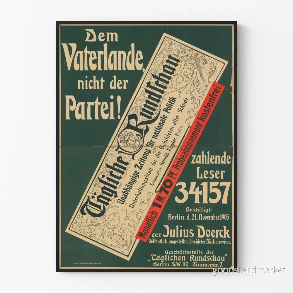 Vintageposter Journal Tägliche Rundschau - Tysk Retro Väggdekoration
