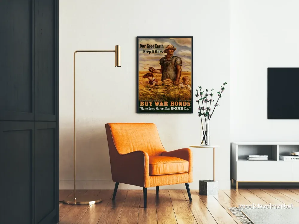 Vintageposter Our Good Earth - Patriotisk och jordbrukande väggdekoration - Bild 2