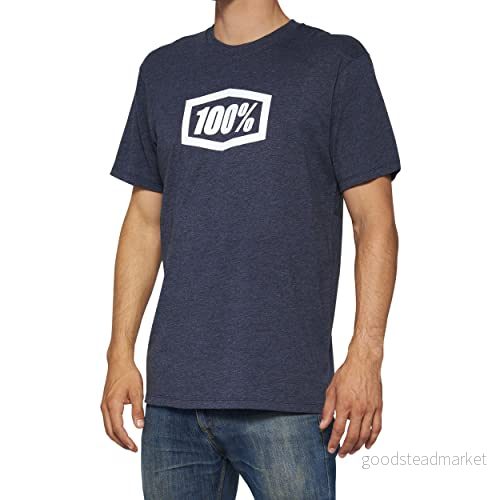 100% CASUAL Unisex kortärmad t shirt, M Blå (Navy Heather), M, 196261007657