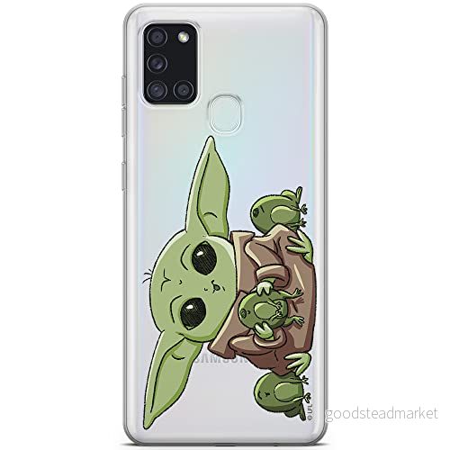 ERT GROUP mobiltelefonfodral för Samsung A21s originalt och officiellt licensierat Star Wars mönster Baby Yoda 014 optimalt anpassad till formen på mobiltelefonen, gedeeltelijk transparant 5904805055386