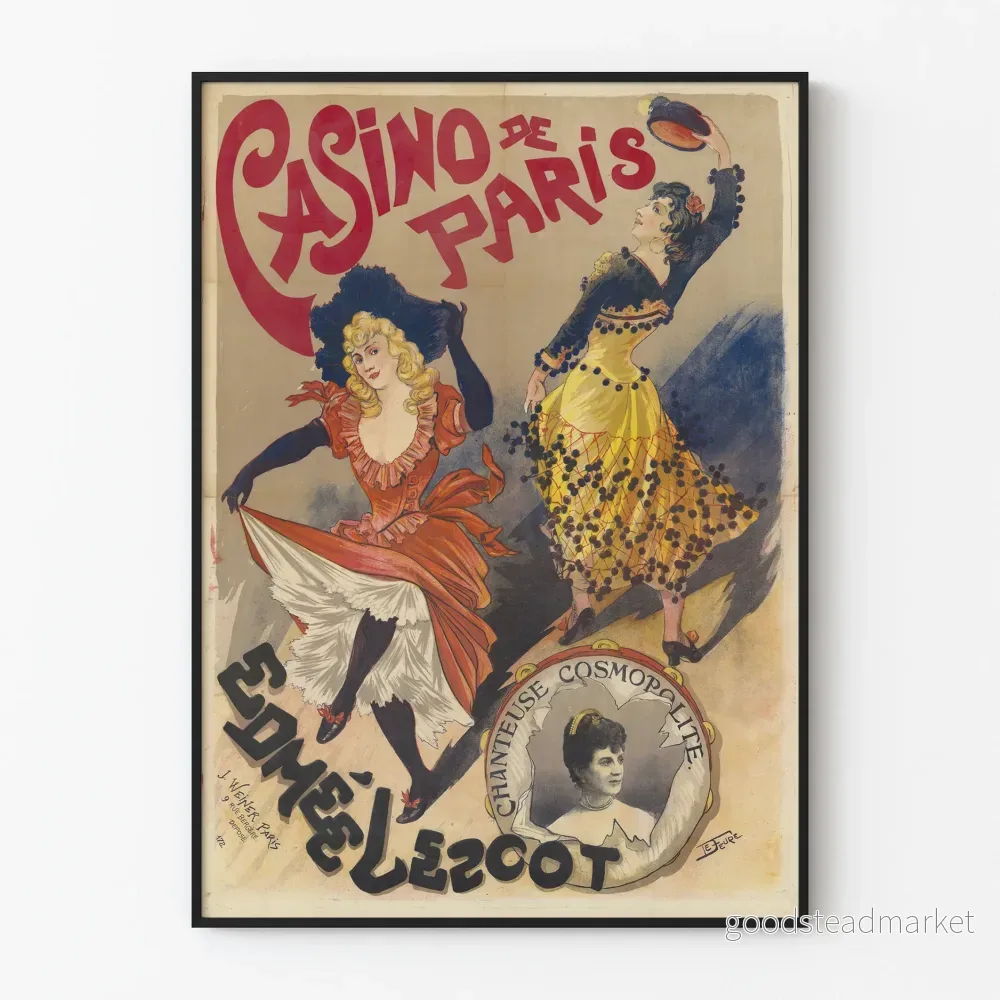 Vintageposter av Casino de Paris med Edmée Lescot