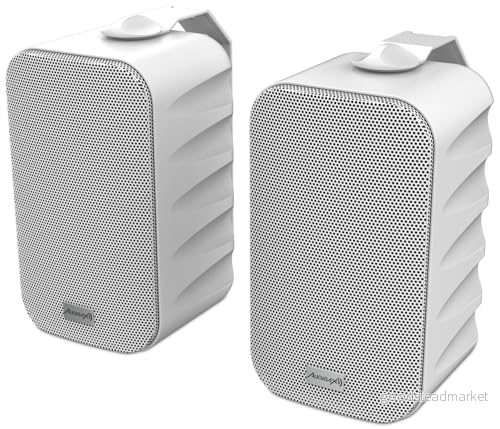 Audibax Delta 42 BT Whitepar Bluetooth högtalare aktiva med hög prestanda för väggen kompatibel högt frekvensomfång (90Hz 20 kHz) surroundljud 7427254438640