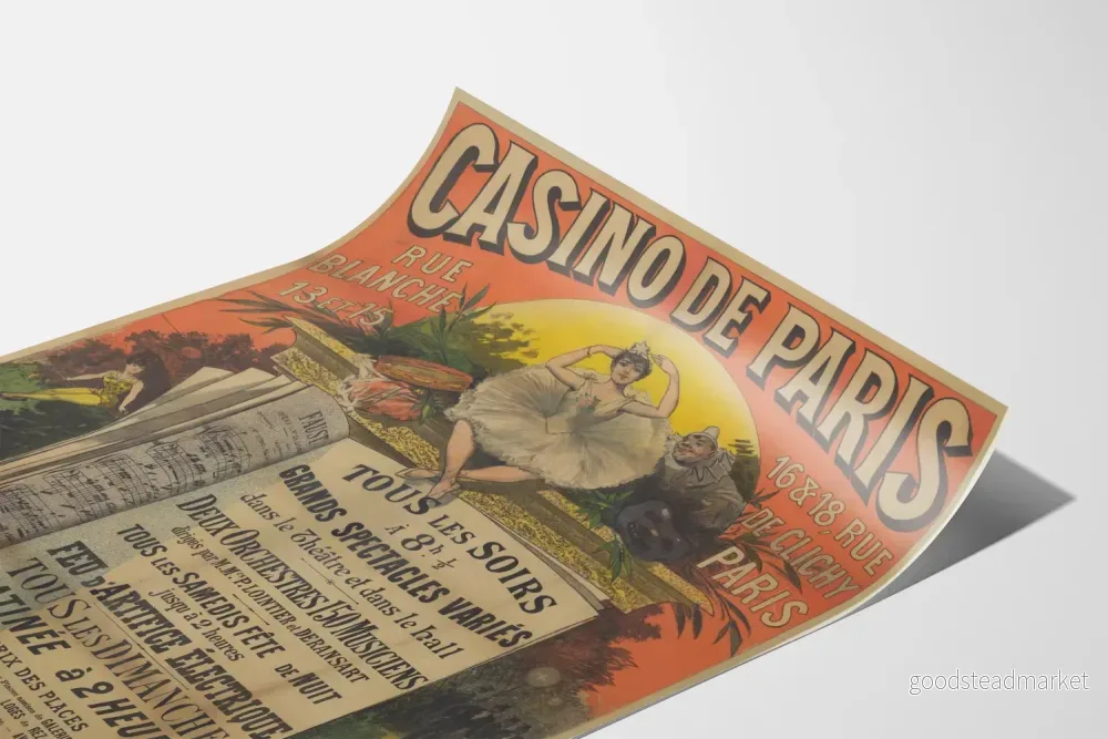 Vintageposter för Casino de Paris, Rue Blanche och Rue de Clichy - Bild 3