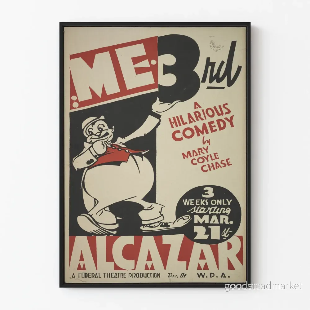 Vintageposter ME 3rd Alcazar - Teaterhumor väggdekoration