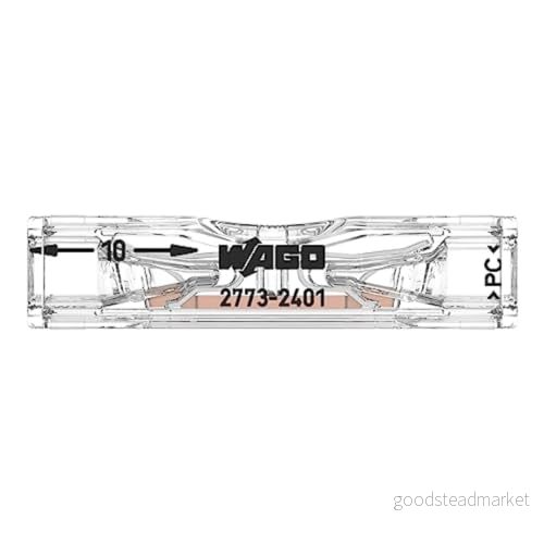 WAGO genomföringskontakt för anslutning 2773 2401 enkel och flertrådiga ledare, max. 4 mm², 2 transparent, 100 stycken 4066966321630