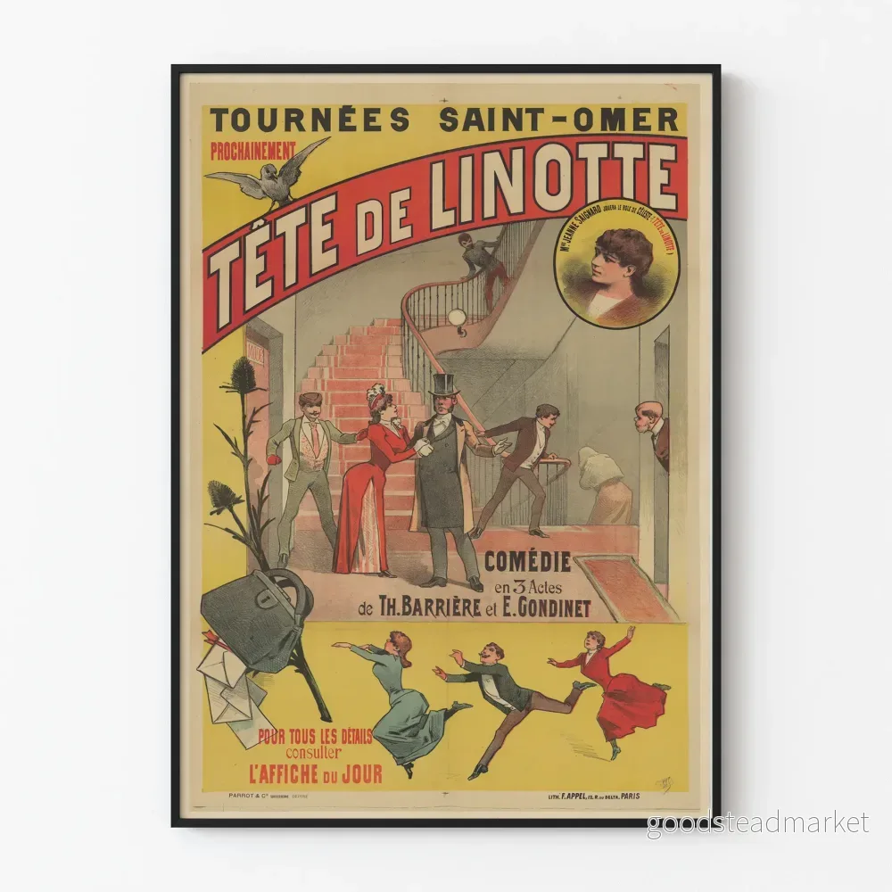 Vintageposter Tournées Saint-Omer - Tête de Linotte