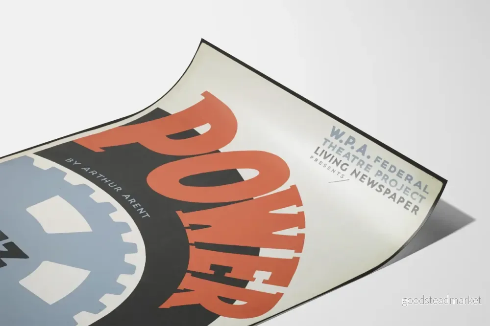 Vintageposter 'Power' för väggdekoration i industriell teater - Bild 3