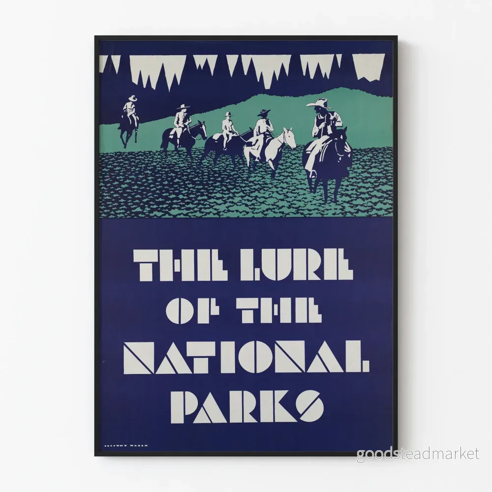 Vintageposter The Lure of the National Parks för väggdekoration