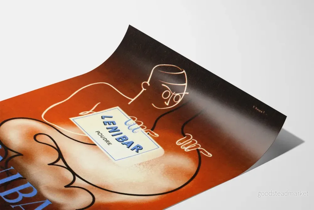 Vintage reklamposter för Lenibar - Retro medicinsk väggdekoration - Bild 3