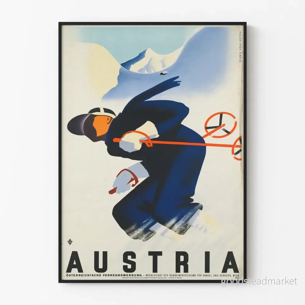 Vintage skidposter från Österrike