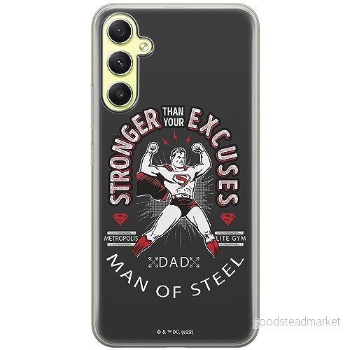 ERT GROUP mobiltelefonfodral för Samsung A34 5G originalt och officiellt licensierat DC mönster Superman 025 optimalt anpassad till formen på mobiltelefonen, fodral tillverkad av TPU plast 5905511786441