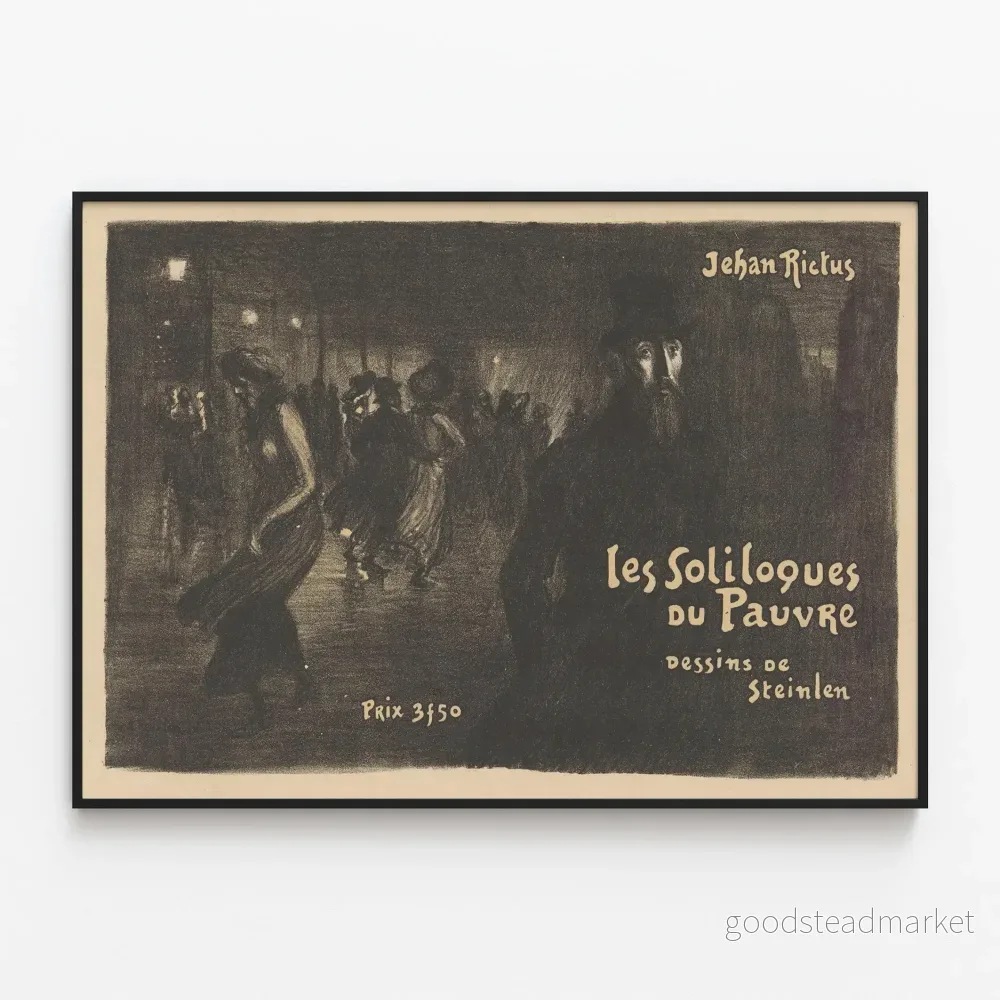 Vintageposter Les Soliloques du Pauvre - Konstnärlig väggdekoration