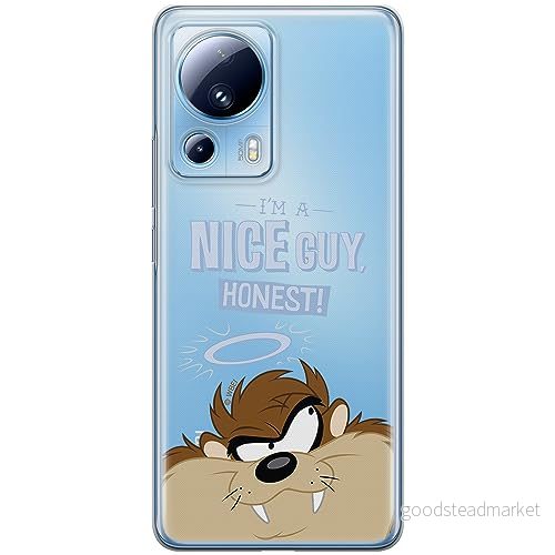ERT GROUP mobiltelefonfodral för Xiaomi 13 LITE/CIVI 2 originalt och officiellt licensierat Looney Tunes mönster Tasmanian 003 anpassad till formen på mobiltelefonen, gedeeltelijk transparant 5905511933012