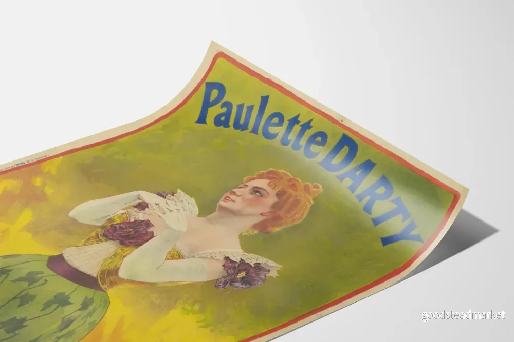 Vintageposter av Paulette Darty i historisk kostym - Bild 3