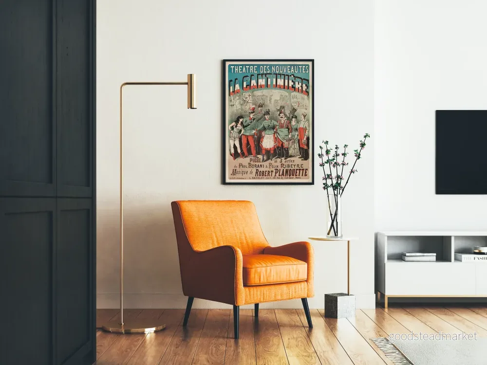 Teateraffisch för Théâtre des Nouveautés La Cantinière - Vintage väggdekoration - Bild 2