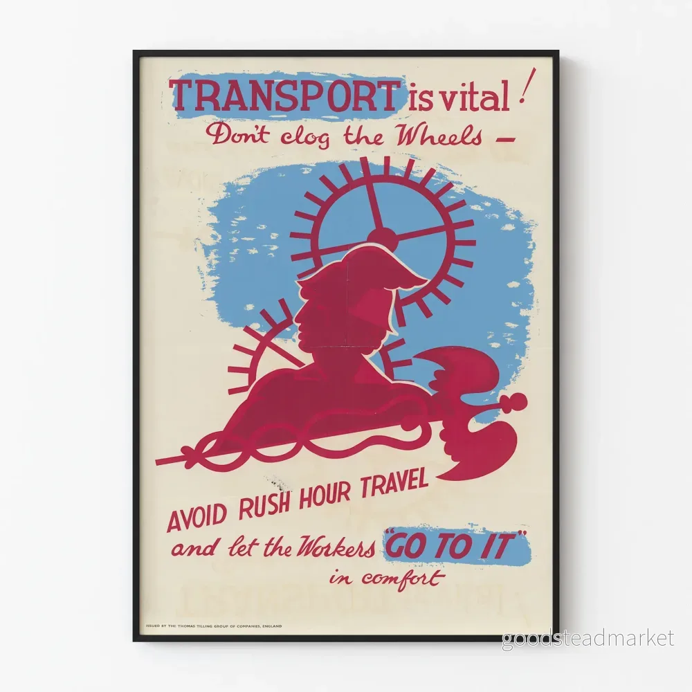 Vintage transportposter - Undvik köer för en smidig resa