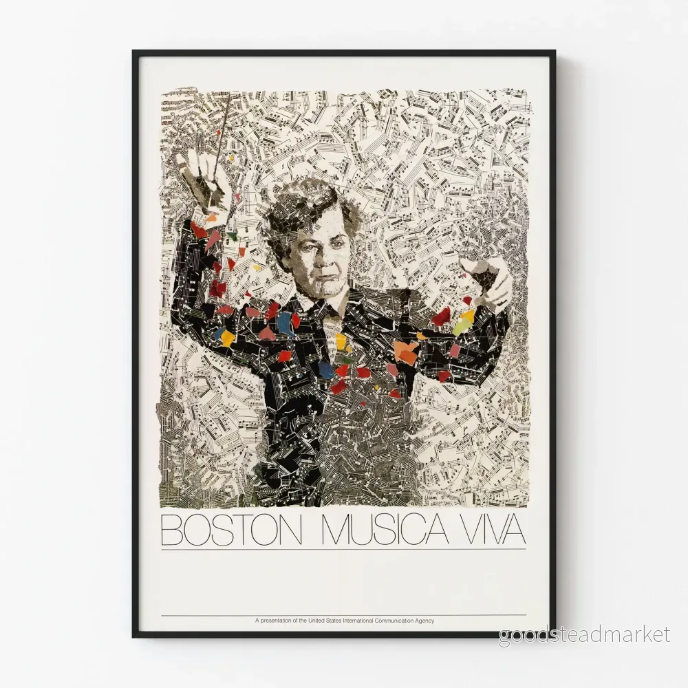 Postern Boston Musica Viva - Konstnärlig porträtt i notblad
