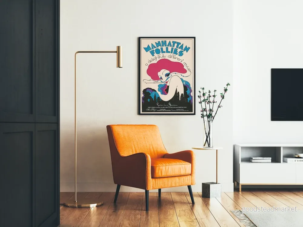 Vintageposter Manhattan Follies, färgglad konstnärlig revy - Bild 2
