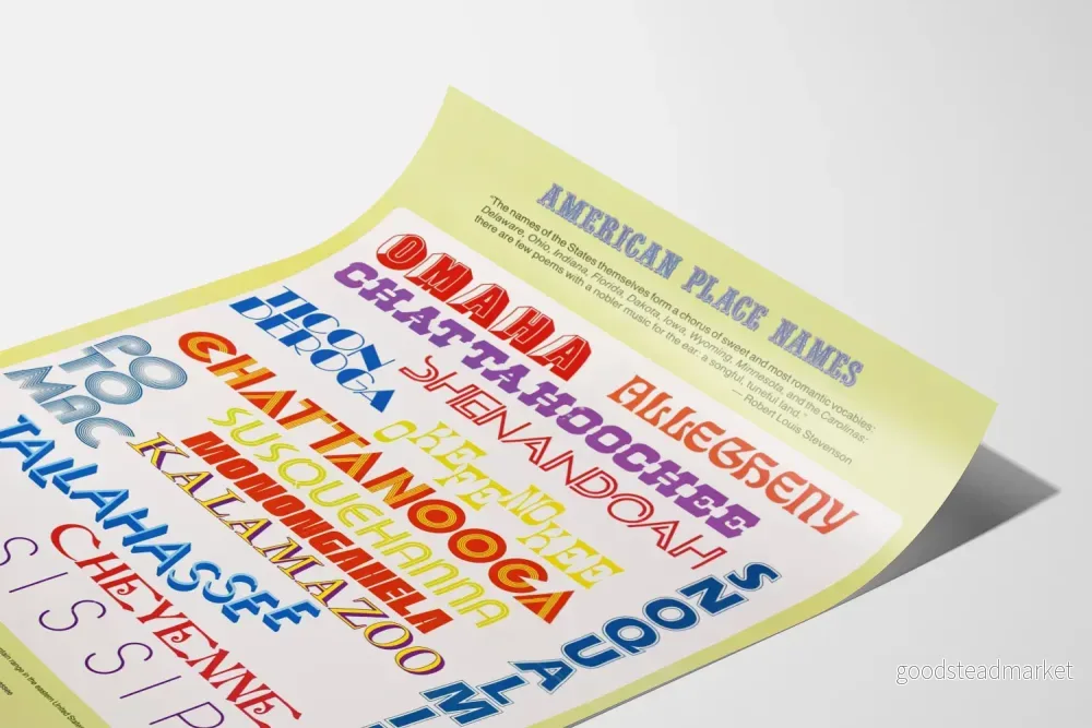 Dekorativ poster med namnen på amerikanska platser - Bild 3