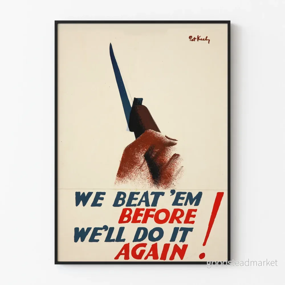 Vintageposter We Beat ’Em Before – Retro Väggdekoration Vintageposter We Beat ’Em Before – Retro Väggdekoration