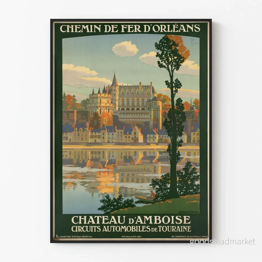 Poster Château d'Amboise Chemin de Fer d'Orléans - Vintage väggdekoration