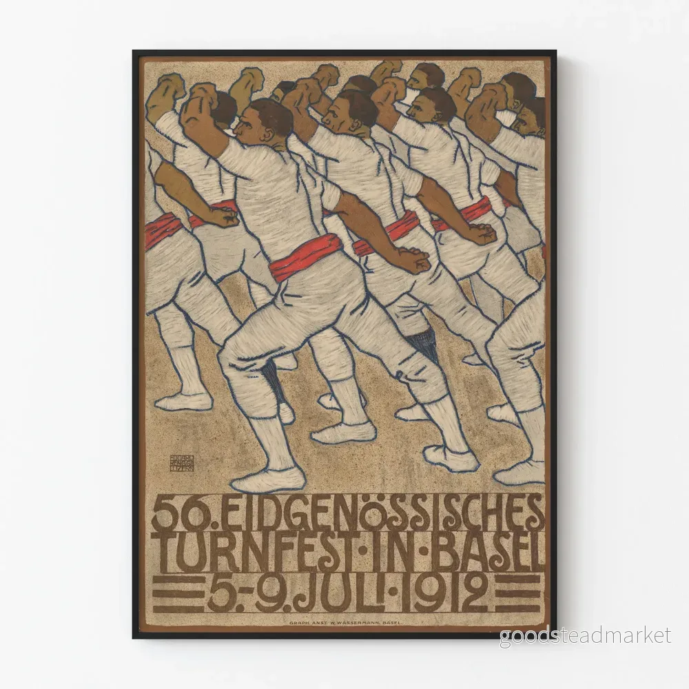 Vintage sportposter - 56:e federala gymnastiktävlingen i Basel 1912