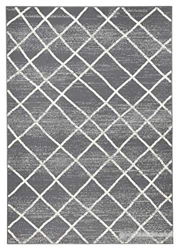 Zala Living kort flor velour matta Romb 160×230 cm Grå kräm 4260425288186