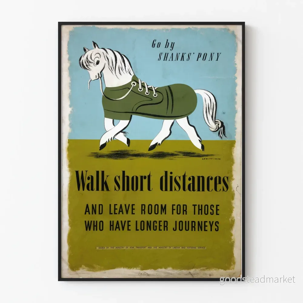Vintageposter Go by Shanks' Pony väggdekoration