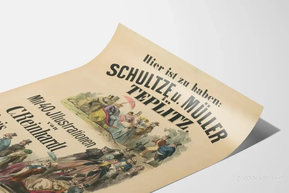 Vintageposter från Schultze och Müller i Teplice med illustrationer av C. Reinhardt - Bild 3