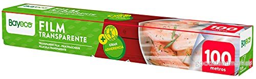 Bayeco Transparent filmpapper Hög vidhäftning Fodral med skärsåg Lämplig för kontakt mat Klar färg 8436026706848