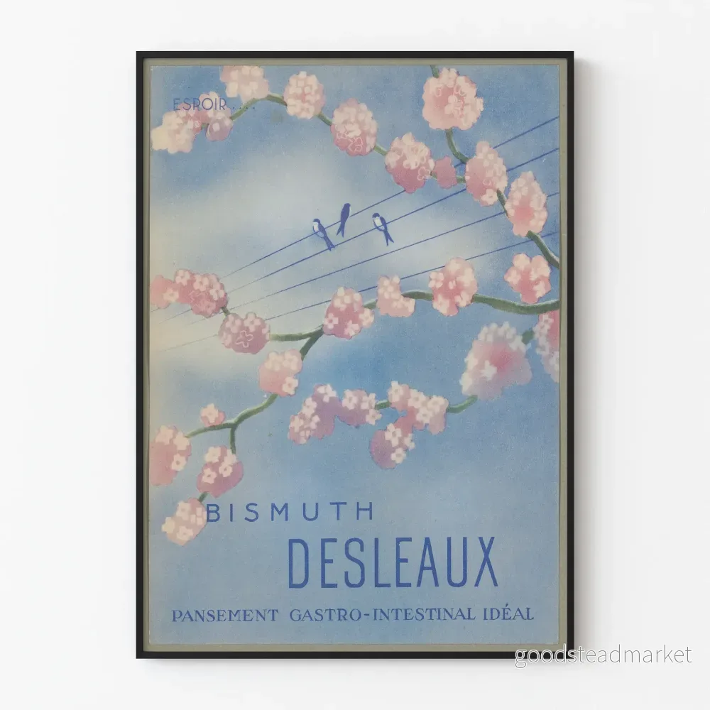 Vintageposter Bismuth Desleaux – Poetisk väggdekoration